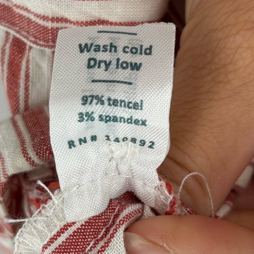 Marine Layer Wide Leg Cropped Jumpsuit Red Ivory Striped Size Small - Picture 5 of 10